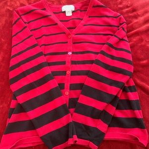Y2k striped cardigan with buttons